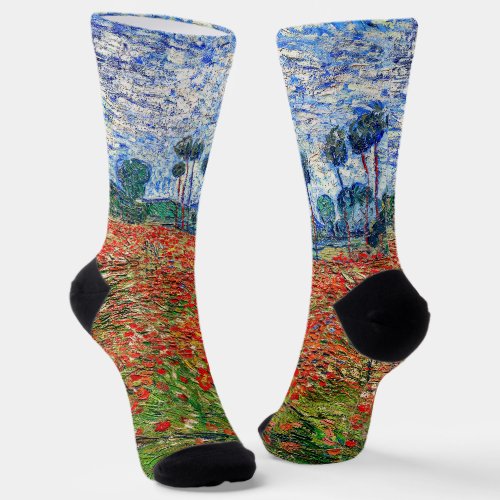 Vincent van Gogh _ Poppy Field Socks