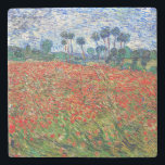 Vincent van Gogh - Poppy Field Stone Coaster<br><div class="desc">Poppy Field - Vincent van Gogh,  Oil on Canvas,  1890 in Auvers-sur-Oise</div>