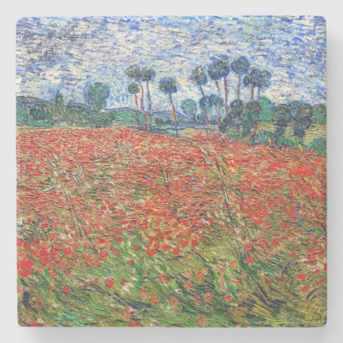 Vincent van Gogh _ Poppy Field Stone Coaster