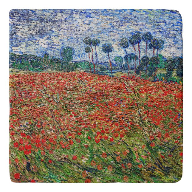 Vincent van Gogh - Poppy Field Trivet (Front)