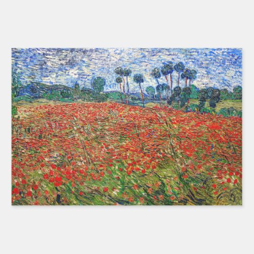 Vincent van Gogh _ Poppy Field Wrapping Paper Sheets