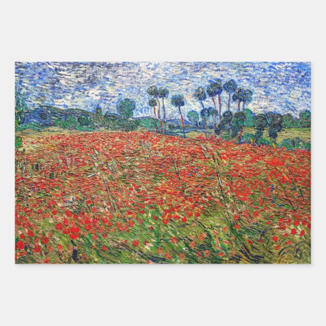 Vincent van Gogh - Poppy Field Wrapping Paper Sheets (Front)
