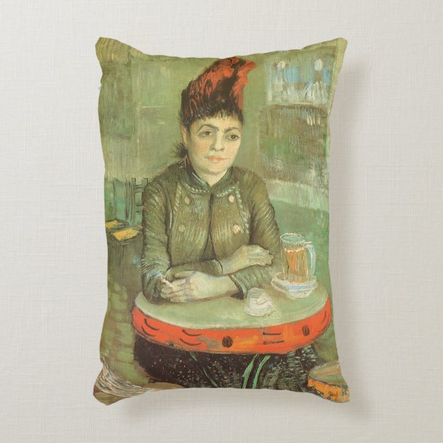 Vincent van Gogh - Portrait of Agostina Segatori Accent Pillow (Front(Vertical))