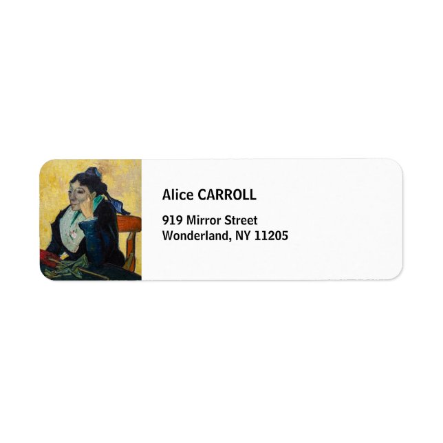 Vincent Van Gogh - Portrait of Madame Ginoux Label (Front)