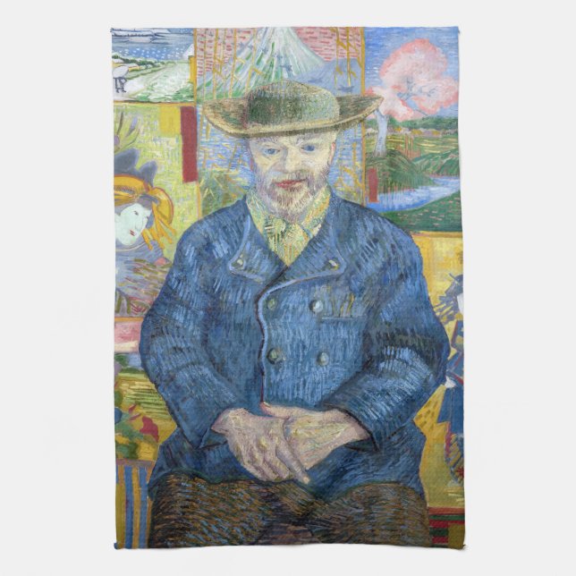 Vincent van Gogh - Portrait of Pere Tanguy Kitchen Towel (Vertical)