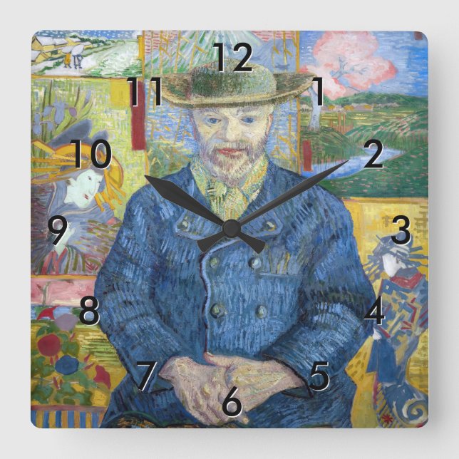 Vincent van Gogh - Portrait of Pere Tanguy Square Wall Clock (Front)