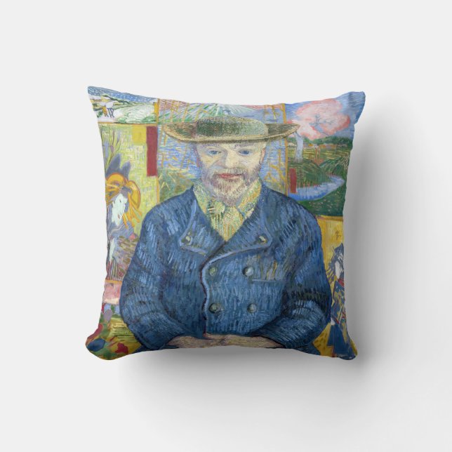 Vincent van Gogh - Portrait of Pere Tanguy Throw Pillow (Front)