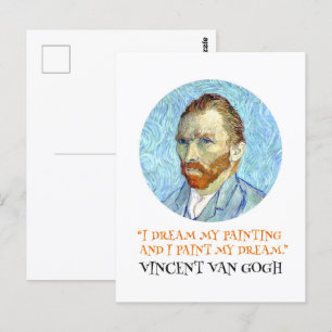 Vincent Van Gogh Portrait with Quote Postcard