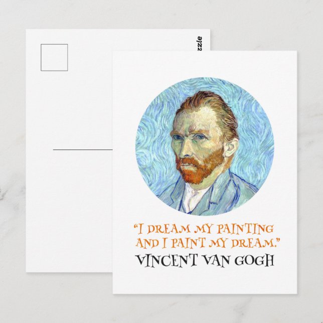 Vincent Van Gogh Portrait with Quote Postcard (Front/Back)
