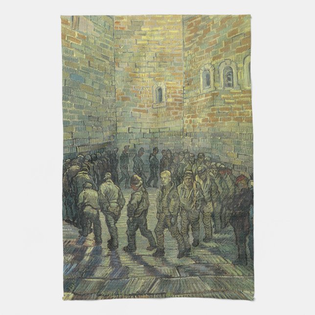 Vincent van Gogh - Prisoners Exercising Kitchen Towel (Vertical)