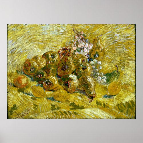 Vincent van Gogh Quinces Lemons Pears and Grapes Poster