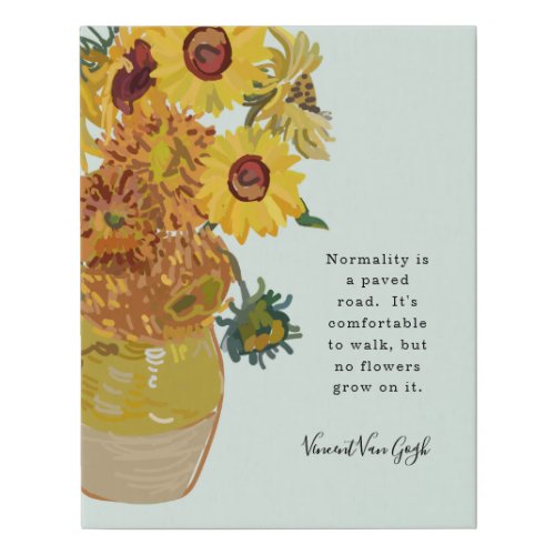 Vincent Van Gogh Quote Wall Art - Vincent Van Gogh Quote Wall Art - A modern take on Van Gogh's sunflowers with one of his most famous quotes make a unique and artistic gift .