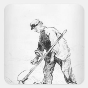 Vincent van Gogh Reaper Square Sticker