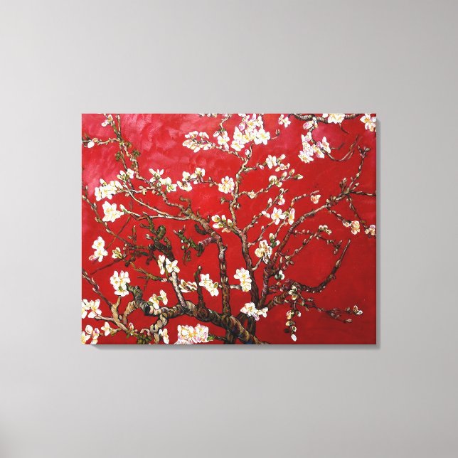 Vincent van Gogh  Red Almond Blossom (1890) Canvas Print (Front)