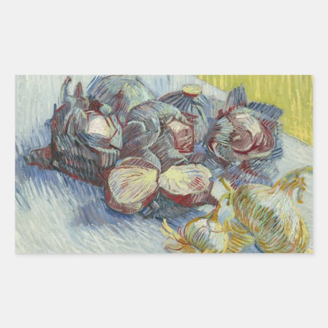 Vincent van Gogh - Red Cabbages and Onions Rectangular Sticker (Front)