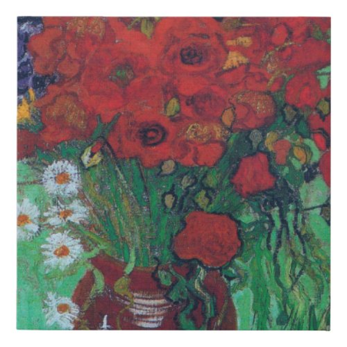 Vincent Van Gogh _ Red Poppies and Daisies Faux Canvas Print