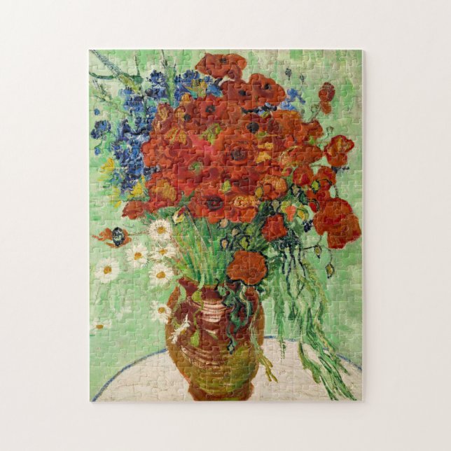Vincent Van Gogh Red Poppies and Daisies in a Vase Jigsaw Puzzle (Vertical)