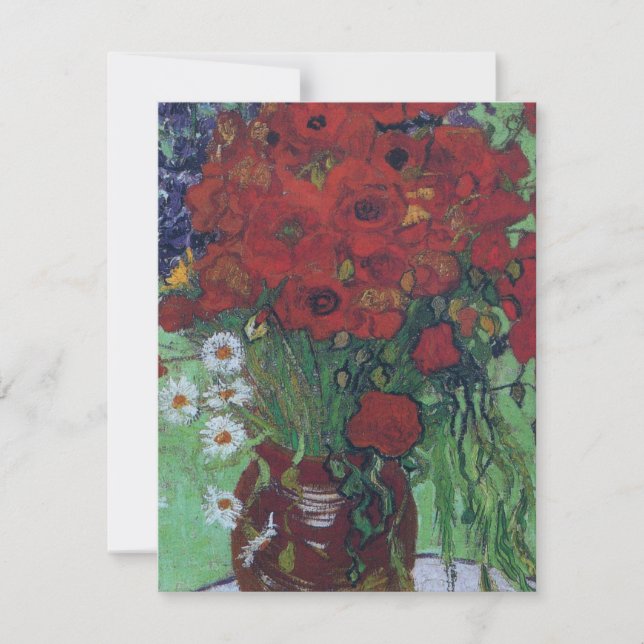 Vincent Van Gogh - Red Poppies and Daisies Thank You Card (Front)