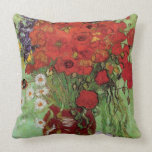 Vincent van Gogh-Red Poppies and Daisies Throw Pillow<br><div class="desc">Red Poppies and Daisies made in 1890,  is one of Vincent van Gogh’s most famous paintings.A graceful throw pillow with tones of green, red and brown for Post-Impressionism lovers.</div>