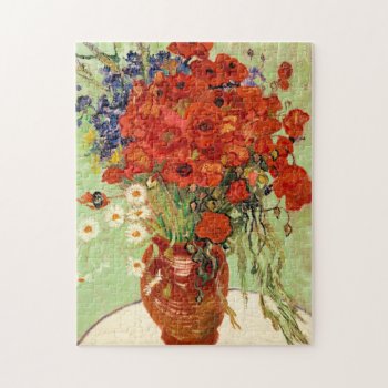 Vincent Van Gogh Red Poppies Still Life Painting Jigsaw Puzzle by lazyrivergreetings at Zazzle