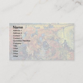 Vincent Van Gogh - Red Vineyard At Arles Painting Business Card by ArtLoversCafe at Zazzle