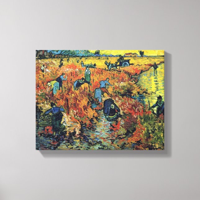 Vincent Van Gogh - Red Vineyard At Arles Painting Canvas Print (Front)
