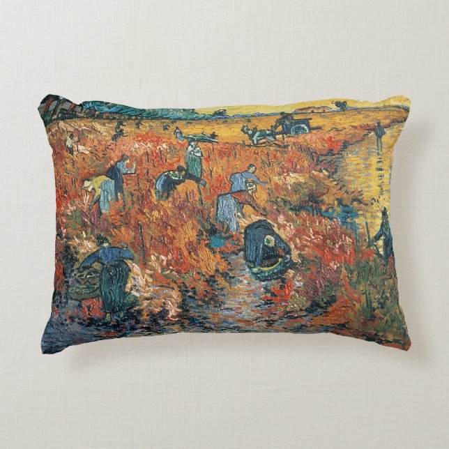 Vincent van Gogh | Red Vineyards at Arles, 1888 Decorative Pillow (Front)