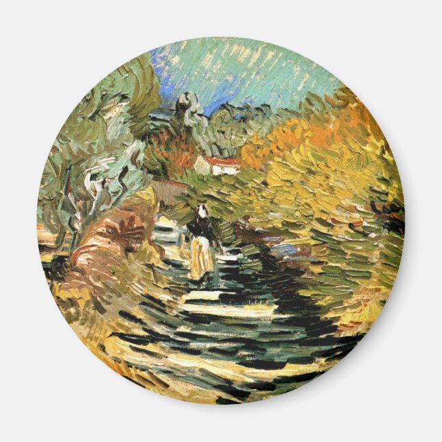 Vincent van Gogh Road at Saint-Remy, Female Figure Magnet (Front)