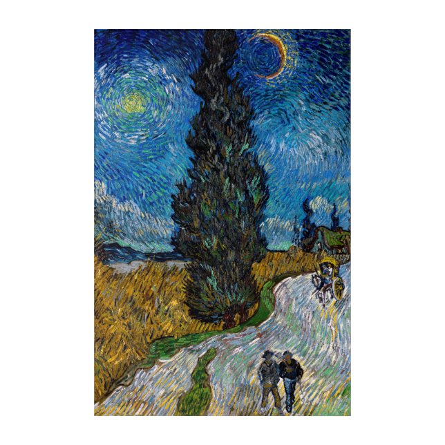 Vincent van Gogh - Road with Cypress and Star Acrylic Print (Front)