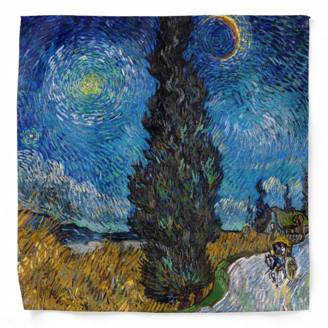 Vincent van Gogh - Road with Cypress and Star Bandana (Front)