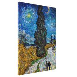 Vincent van Gogh - Road with Cypress and Star Canvas Print