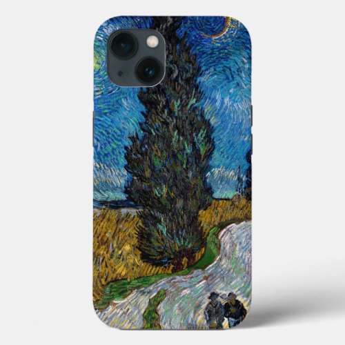 Vincent van Gogh _ Road with Cypress and Star iPhone 13 Case