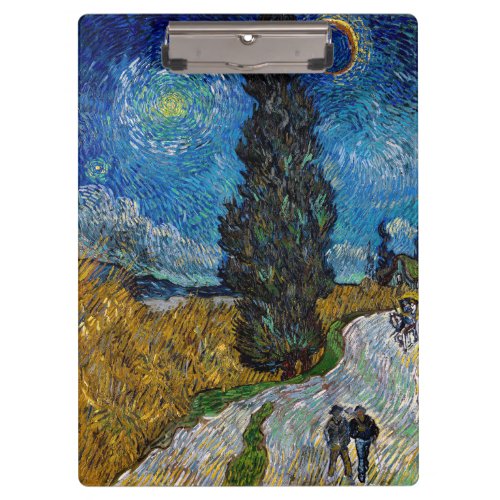 Vincent van Gogh _ Road with Cypress and Star Clipboard