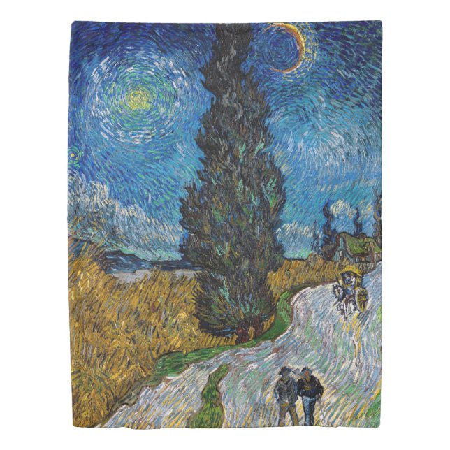 Vincent van Gogh - Road with Cypress and Star Duvet Cover (Front)
