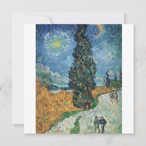Vincent Van Gogh _ Road with Cypress and Star Holiday Card