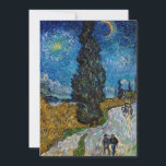 Vincent van Gogh - Road with Cypress and Star Invitation<br><div class="desc">Country Road with Cypress and Star - Vincent van Gogh,  Oil on Canvas,  1890,  Saint-Remy</div>