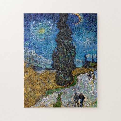 Vincent van Gogh _ Road with Cypress and Star Jigsaw Puzzle