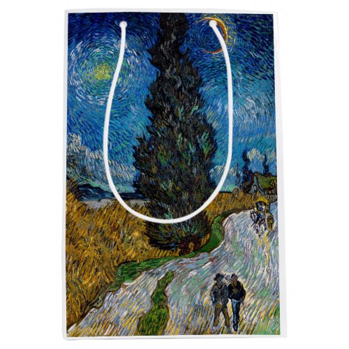 Vincent van Gogh _ Road with Cypress and Star Medium Gift Bag