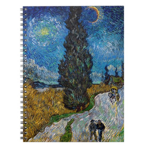 Vincent van Gogh _ Road with Cypress and Star Notebook