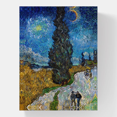 Vincent van Gogh _ Road with Cypress and Star Paperweight