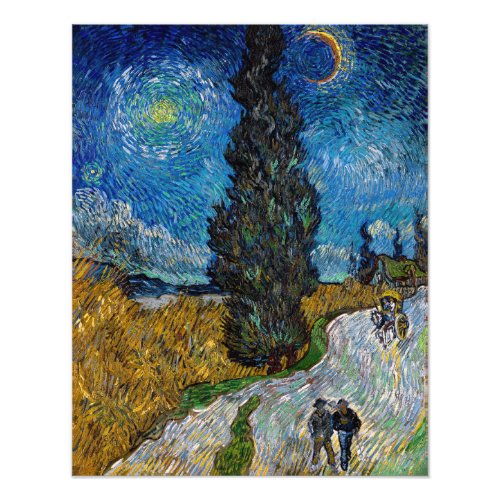 Vincent van Gogh _ Road with Cypress and Star Photo Print