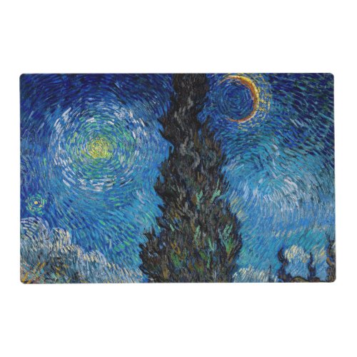 Vincent van Gogh _ Road with Cypress and Star Placemat