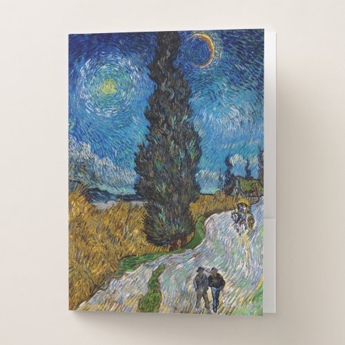 Vincent van Gogh _ Road with Cypress and Star Pocket Folder