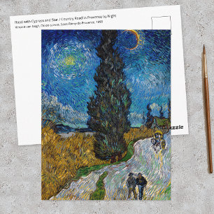 Vincent van Gogh - Road with Cypress and Star Postcard