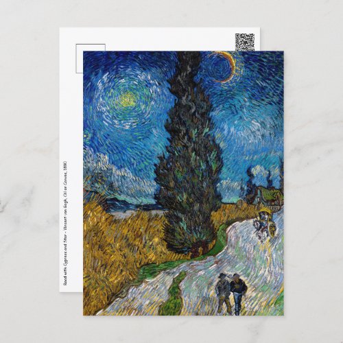 Vincent van Gogh _ Road with Cypress and Star Postcard
