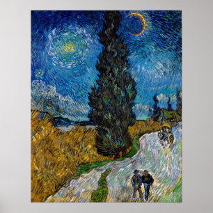 Vincent van Gogh - Road with Cypress and Star Poster