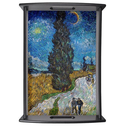 Vincent van Gogh _ Road with Cypress and Star Serving Tray