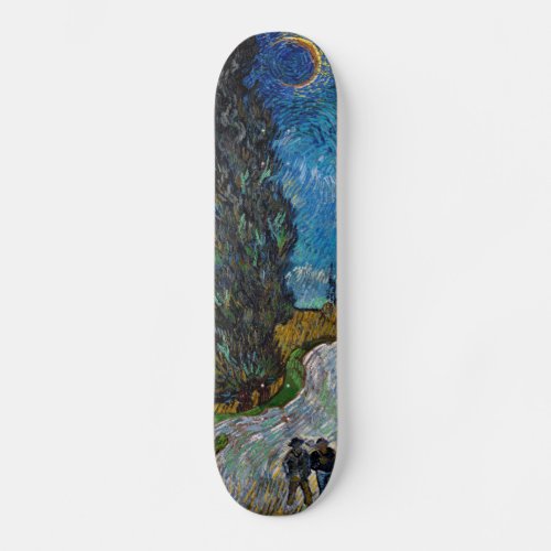 Vincent van Gogh _ Road with Cypress and Star Skateboard