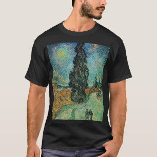 vincent van gogh - road with cypress and star T-Shirt