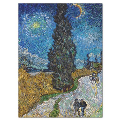 Vincent van Gogh _ Road with Cypress and Star Tissue Paper